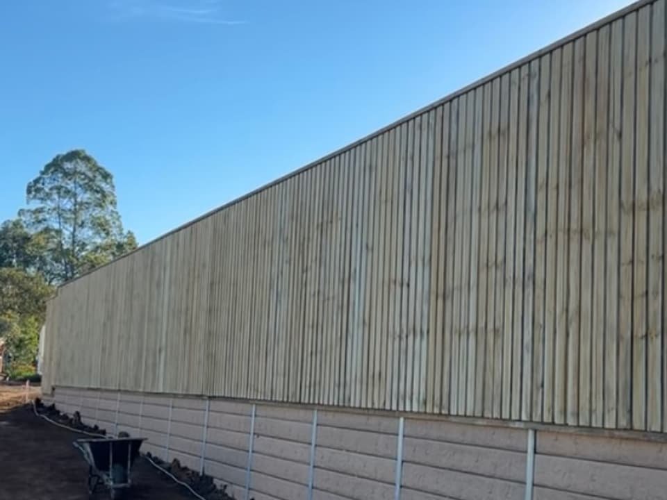 Hardwood timber boundary fence installed in Brisbane